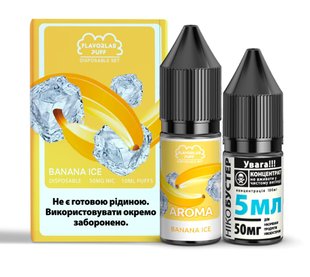 Комплект PUFF SALT 50 мг 10 мл FlavorLab Banana Ice фото товару