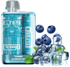 Elf Bar TE5000 Blueberry Ice 5% - одноразка з зарядкою 550 mAh фото товару