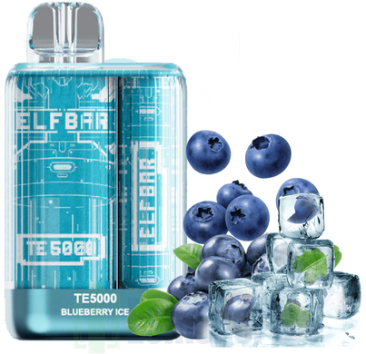 Elf Bar TE5000 Blueberry Ice 5% - одноразка з зарядкою 550 mAh фото товару