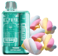 Elf Bar TE5000 Cotton Candy 5% - перезаряжаемая одноразка 550 mAh фото товара