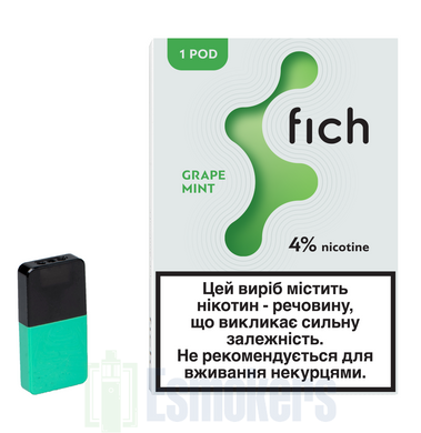 Картридж Fich Pods - Grape Mint 40 mg 0.8 ml 2 шт фото товару