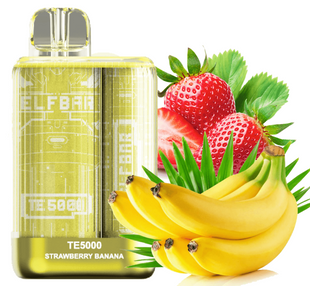 Elf Bar TE5000 Strawberry Banana 5% - перезаряжаемая одноразка 550 mAh фото товара