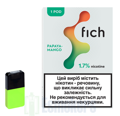 Картридж Fich Pods - Papaya Mango 18 mg (1.7%) 0.8 ml 1 шт фото товару