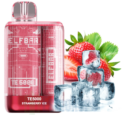 Elf Bar TE5000 Strawberry Ice 5% - одноразка з зарядкою 550 mAh фото товару