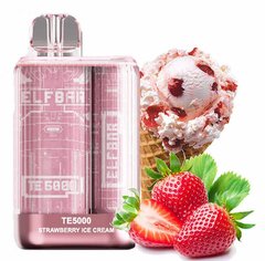 Elf Bar TE5000 Strawberry Ice Cream 5% - перезаряжаемая одноразка 550 mAh фото товара