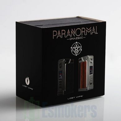 Боксмод Paranormal DNA 250C by Lost Vape - Silver + Wood + Carbon Fiber + Black Grey Kevlar фото товару