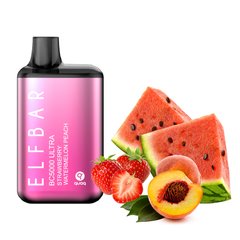 Elf Bar BC5000 Ultra Strawberry watermelon peach 5% - одноразка з зарядкою 650 mAh фото товару