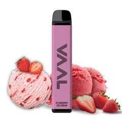 Одноразовая сигарета VAAL 1800 Joyetech Strawberry Ice Cream (Морозиво) 50 мг 900 мАч фото товару