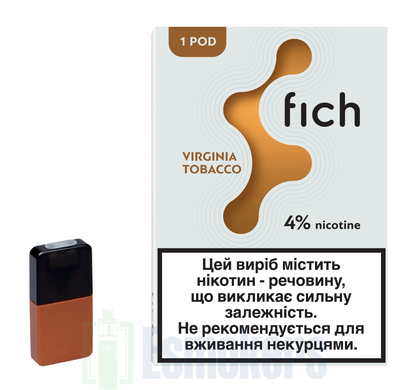 Картридж Fich Pods - Virginia Tobacco 40 mg 0.8 ml 2 шт фото товара