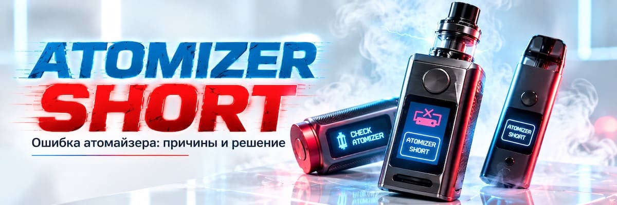 Atomizer Short / Check - ошибка у электронных сигарет Atomizer Short - ошибка у под-систем