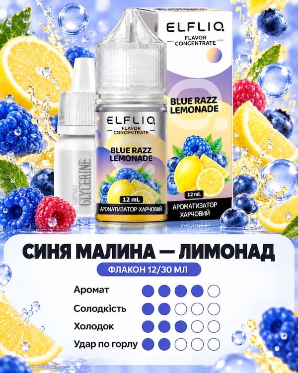 Жижа Bluerazz Lemonade ElfLiq Жижа Блураз лимонад Эльфлик